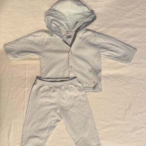 DKNY Light Blue Baby Hoodie and Pants Set